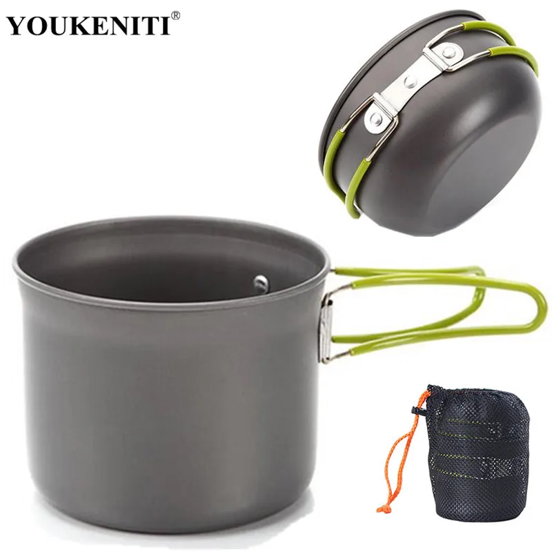 Portátil ultraligero utensilios Camping utensilios al aire libre juego de vajilla de senderismo Picnic mochila Camping vajilla olla Pan