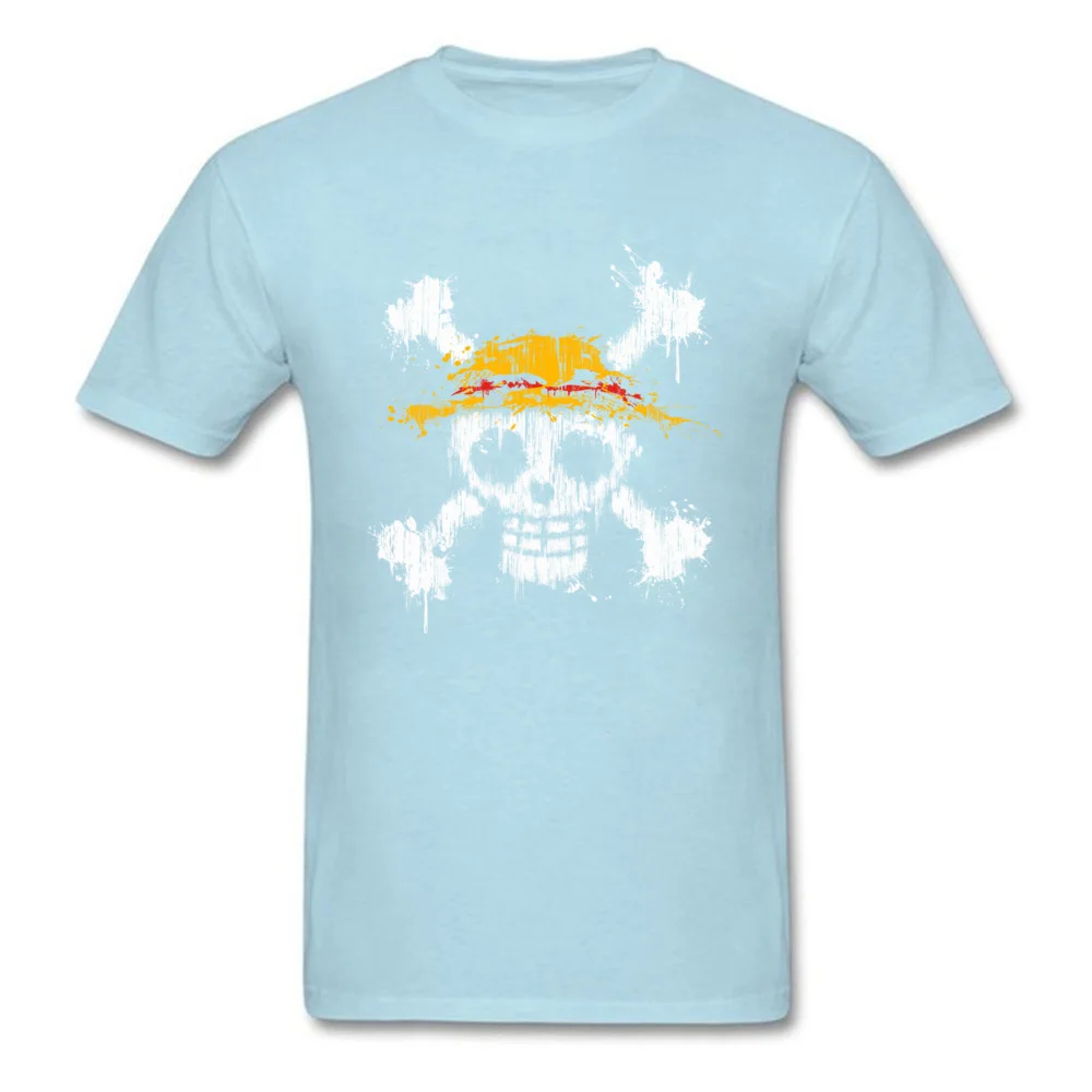 One piece skull Graphic Short Sleeve Classic Tshirts 100% Cotton Crew Neck Men Tops Tees Print T Shirts Summer/Autumn One piece skull light