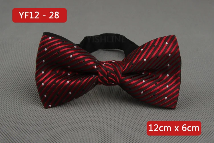 YISHLINE NEW Men's Bow Tie Gold Paisley Bowtie Business Wedding Bowknot Dot Blue And Black Bow Ties For Groom Party Accessories - Цвет: YF12-28