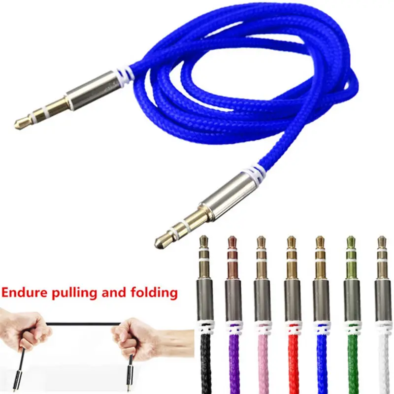 

High Quality 1M Car Audio Jack Plug Male To Male AUX Cable 3.5 Mm Audio Male to Male Cables For Headphone MP3