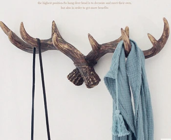 

Wall-Mount Decorative Coat Rack Creative Hanging Robe Hook Retro Resin Clothes Hanger