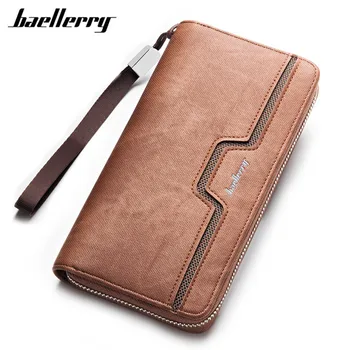 

BAELLERRY Men Wallets Men Purse Clutch Bag PU Long Wallet Phone Holder Card Holders Carteira Masculina Best Gift For Cellphone