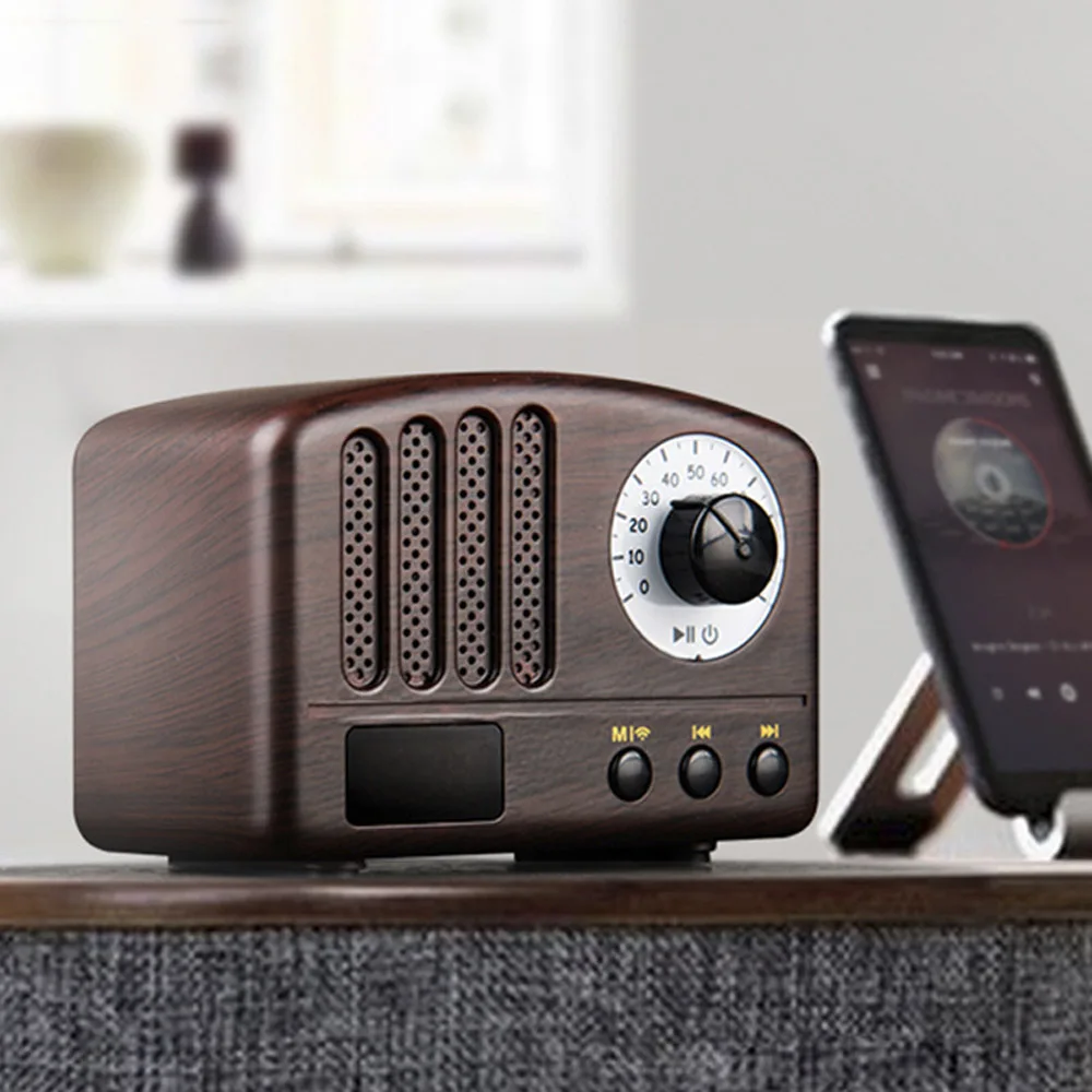 Мини ретро Bluetooth динамик fm радио микрофон Портативный Handsfree Открытый