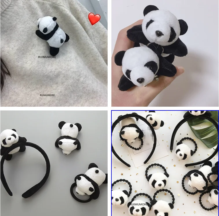 

HOT 8Designs, Kawaii Little Panda Plush stuffed TOY DOLL - Lady Girl's Decoration hair band ETC. Plush Toys