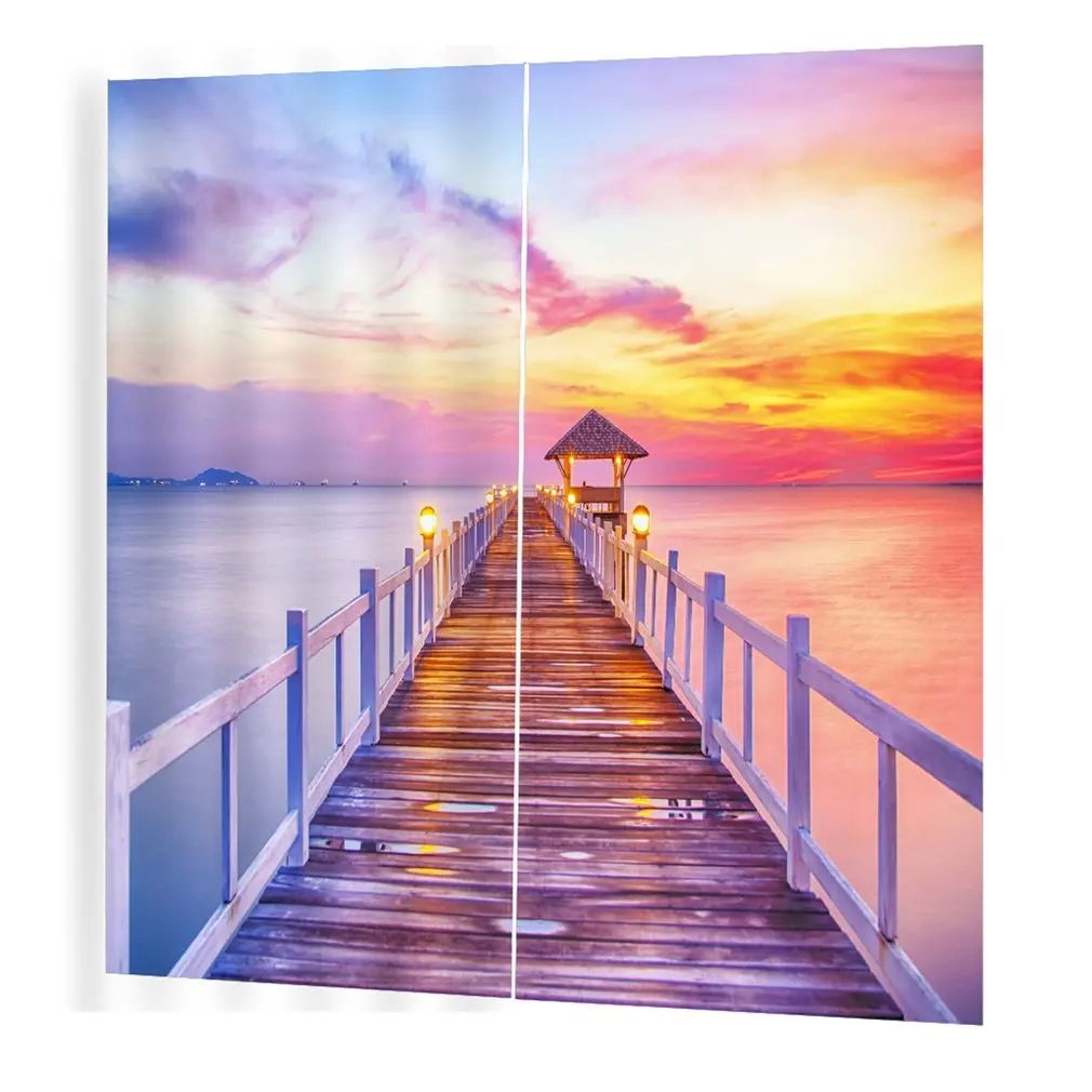 

Seaside rosy clouds Pattern Curtains Divider Nice Window Curtain 170*200 Romantic Curtains For Living Room