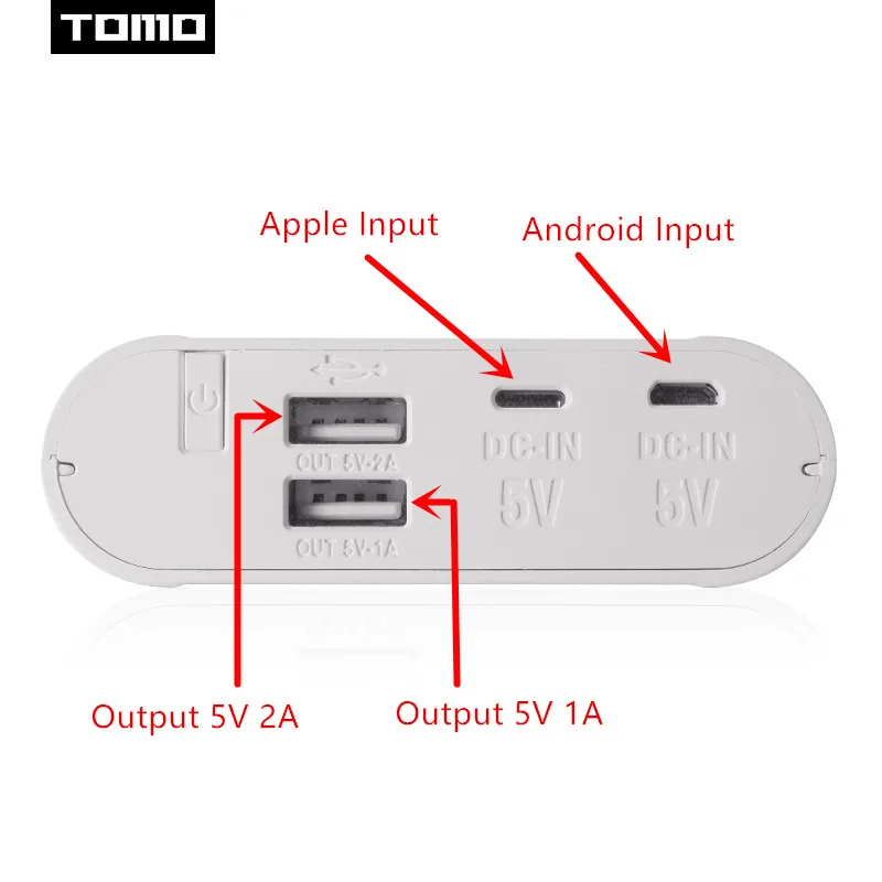 TOMO T4 4x18650 литий-ионный универсальный аккумулятор DIY умный портативный аккумулятор USB зарядное устройство с ЖК-дисплеем внешний аккумулятор с двойным выходом