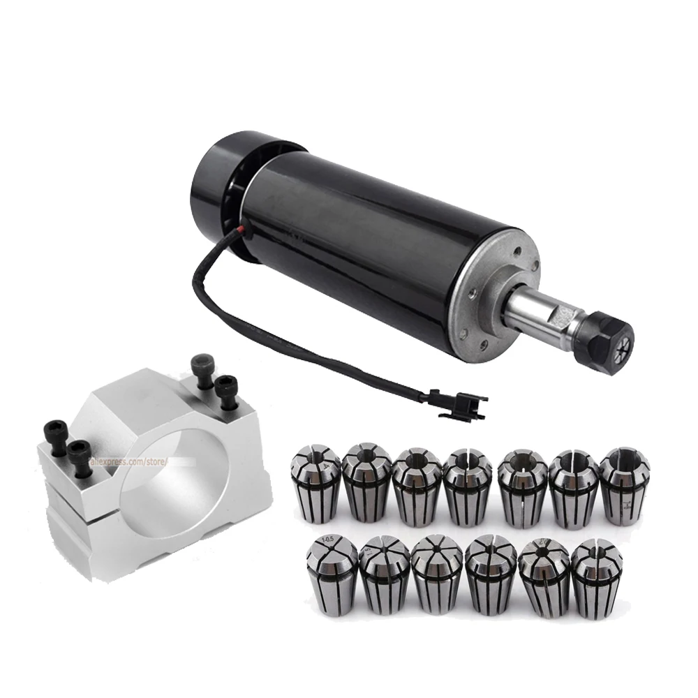 

CNC Spindle 500w ER11 Collet 52MM Diameter DC Small 0.5kw Air Cooled Spindle Motor for Engraving Milling Spindle with Free screw