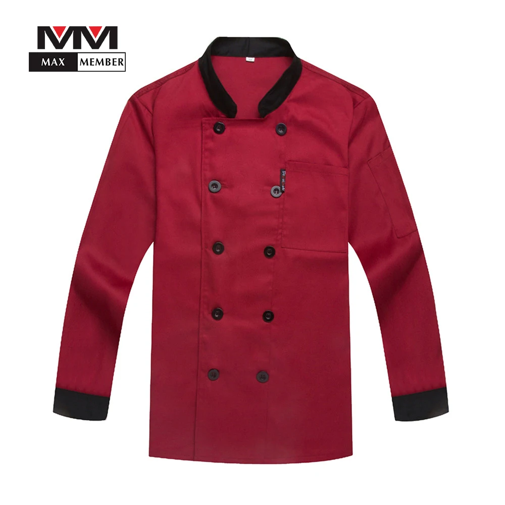 M 3XL Unisex Chef Kitchen Cooking Uniforms Long Sleeve Jacket Double