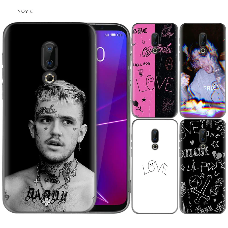 

Silicone Case for Meizu 16 16th M6T Black Dark Coque Shell Cell Phone Tpu Cover Dull Polish Lil Peep