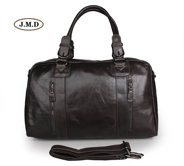 

J.M.D 100% Genuine Cow Leather Classic Design Grey Color Men's Fashion Large Capacity Business Travel Bag Shoulder Bag 7190J-1