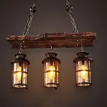 Original nuevo diseño Retro lámpara colgante industrial 2/3 cabezas barco antiguo de madera de estilo country americano Nostalgia luz envío gratis