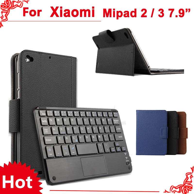 

For xiaomi mipad 2/3 case Wireless Bluetooth Keyboard Case For xiaomi mipad 3 7.9" Bluetooth Keyboard case cove + free 2 gifts