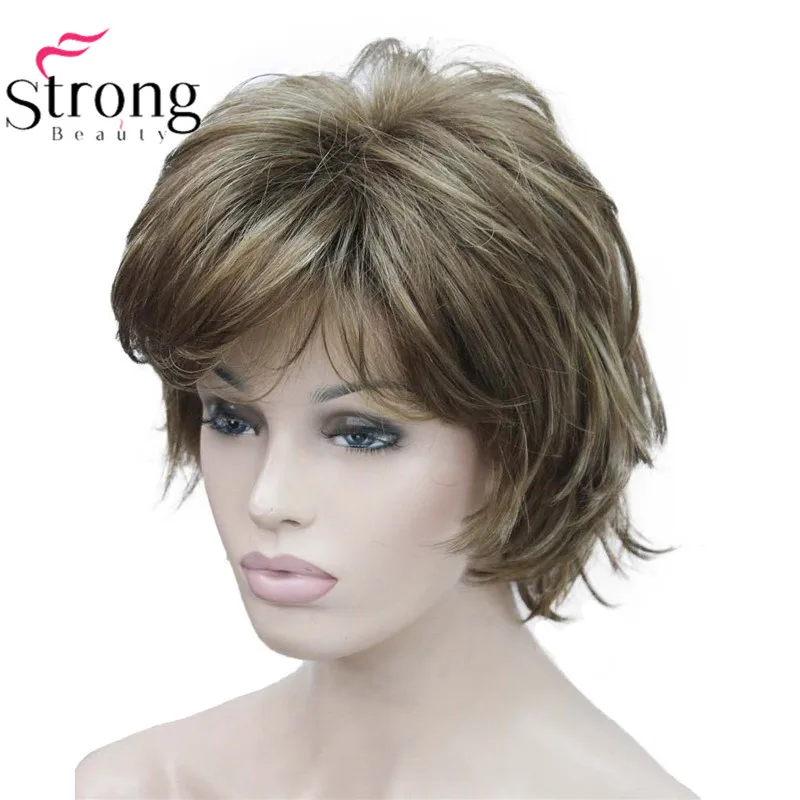 StrongBeauty блонд короткий флип-ап, мягкий и полный синтетический парик выбор цвета