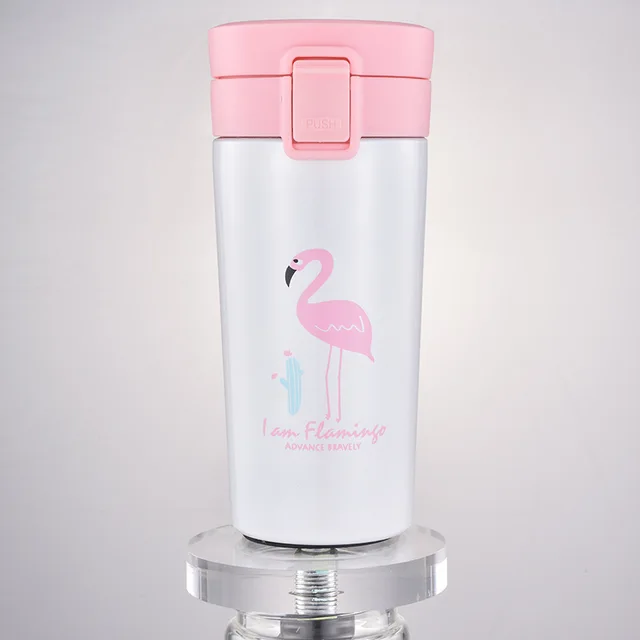 High Quality Double Stainless Steel Thermos Pink 350ml Mug Coffee Tea