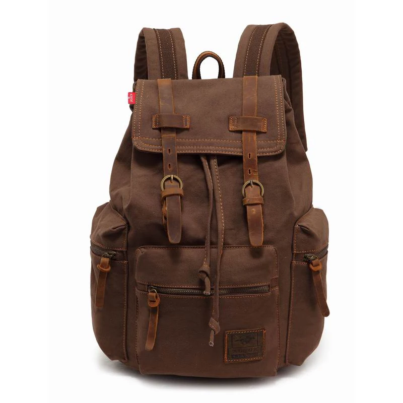 AUGUR Crazy Horse винтажная прочная ткань Mochila мужской рюкзак школьные сумки для