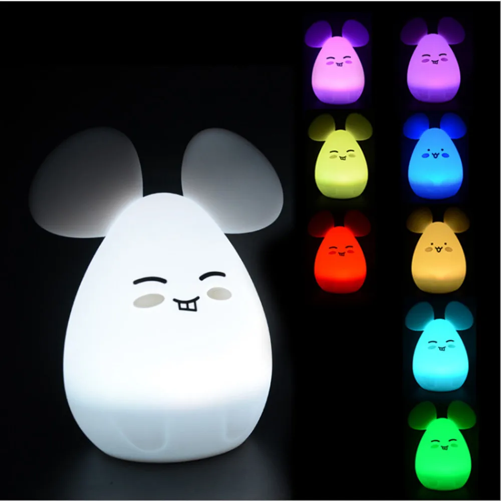 SuperNight Cute Cartoon Cat Mice LED Night Light Touch Sensor Colorful Silicone Bedside Table Lamp for Children Kids Baby Gift (13)