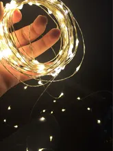 2017 Новый Год RGB LED Строка Медный провод 3AA Батареи 33FT 10 М 100 светодиодов Строка Огни Мини праздничное освещение