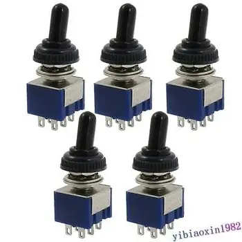 

25 Pcs AC 125V 6A ON/OFF/ON 3 Position DPDT Toggle Switch with Waterproof Boot