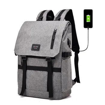 

Men USB Design Backpacks Large Capacity 15.6 Inch Laptop Bag Black Backpack School Bags for women 2018 Travel bag sac Mochila