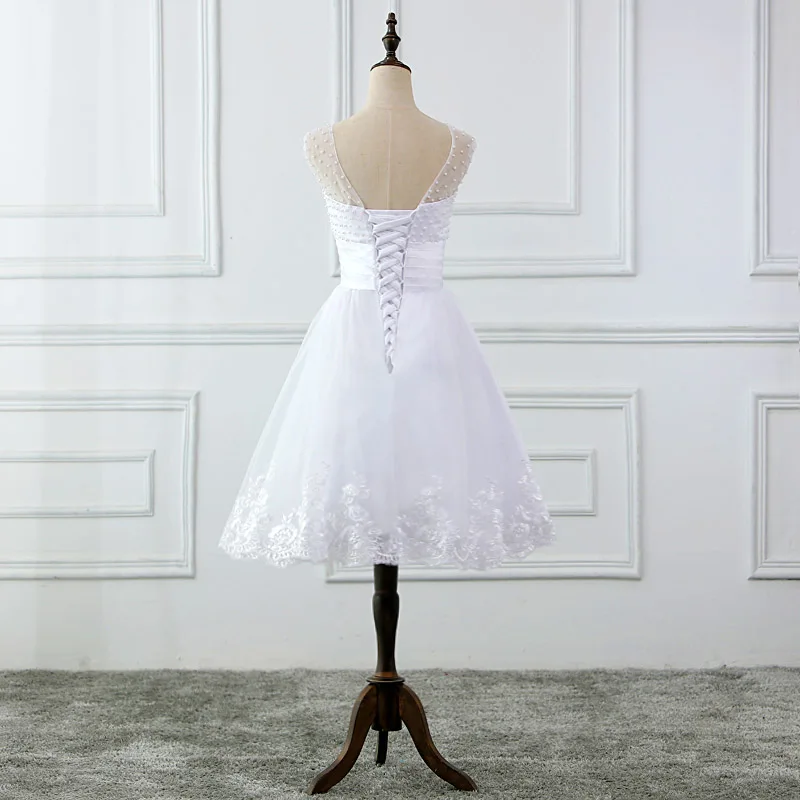 JIERUIZE vestidos de novia аппликационные жемчужины для кружева короткие свадебные платья на шнуровке сзади недорогие свадебные платья robe de mariee