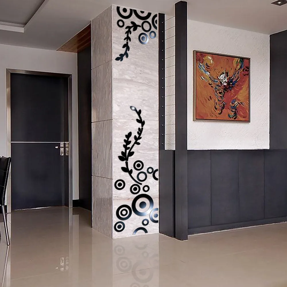 3d Wall Sticker Decoration Wallpaper Creative Circle Ring Acrylic