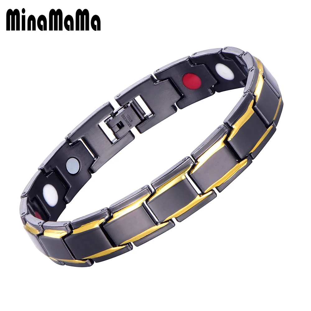 Black Energy Health Care Magnetic Theraphy Bracelet Men Power Chain Pain Relief