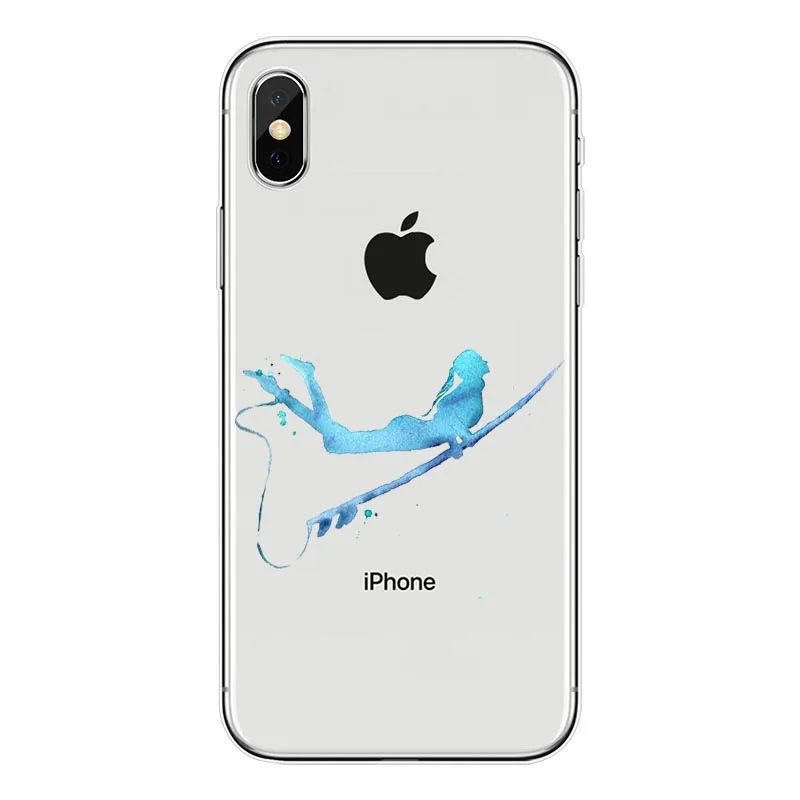 ركوب الأمواج و تصفح الغروب بارد لينة شفافة TPU جراب هاتف ل iPhone8 8 زائد 7 7 زائد 6 DPlus 5 ثانية SE سيرفر فتاة حالة