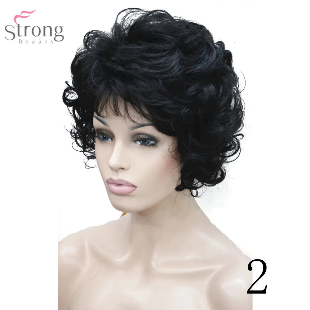 Women Short Black Curly Hair Wigs (6)