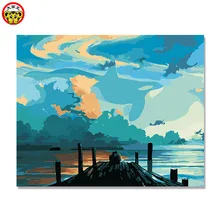 Ландшафтное искусство, lenovo, декоративная живопись, DIY Цифровая живопись, семейная гостиная комната, спальня диван фон, Кит сказка