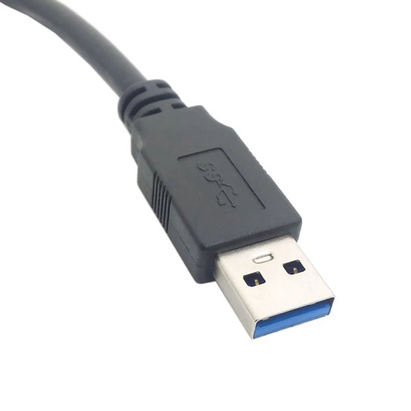 USB 3.0 A Male to Micro B Left Angled 90 Degree Cable With Locking