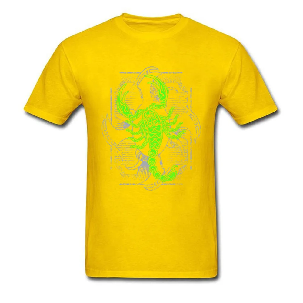 Scorpion Cotton Tops Tees for Male Summer T Shirts Normal Designer O-Neck Clothing Shirt Short Sleeve Free Shipping Scorpion yellow