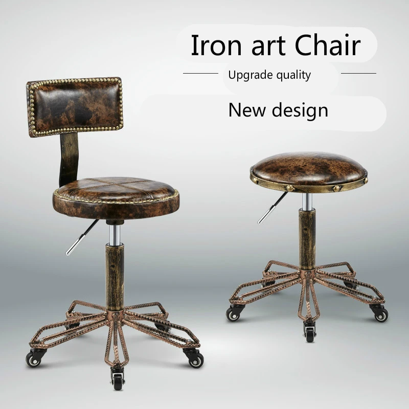 Классический стиль стальной стул Лифт вращающийся стул для домашнего и коммерческого использования со спинкой высокого качества PU пять