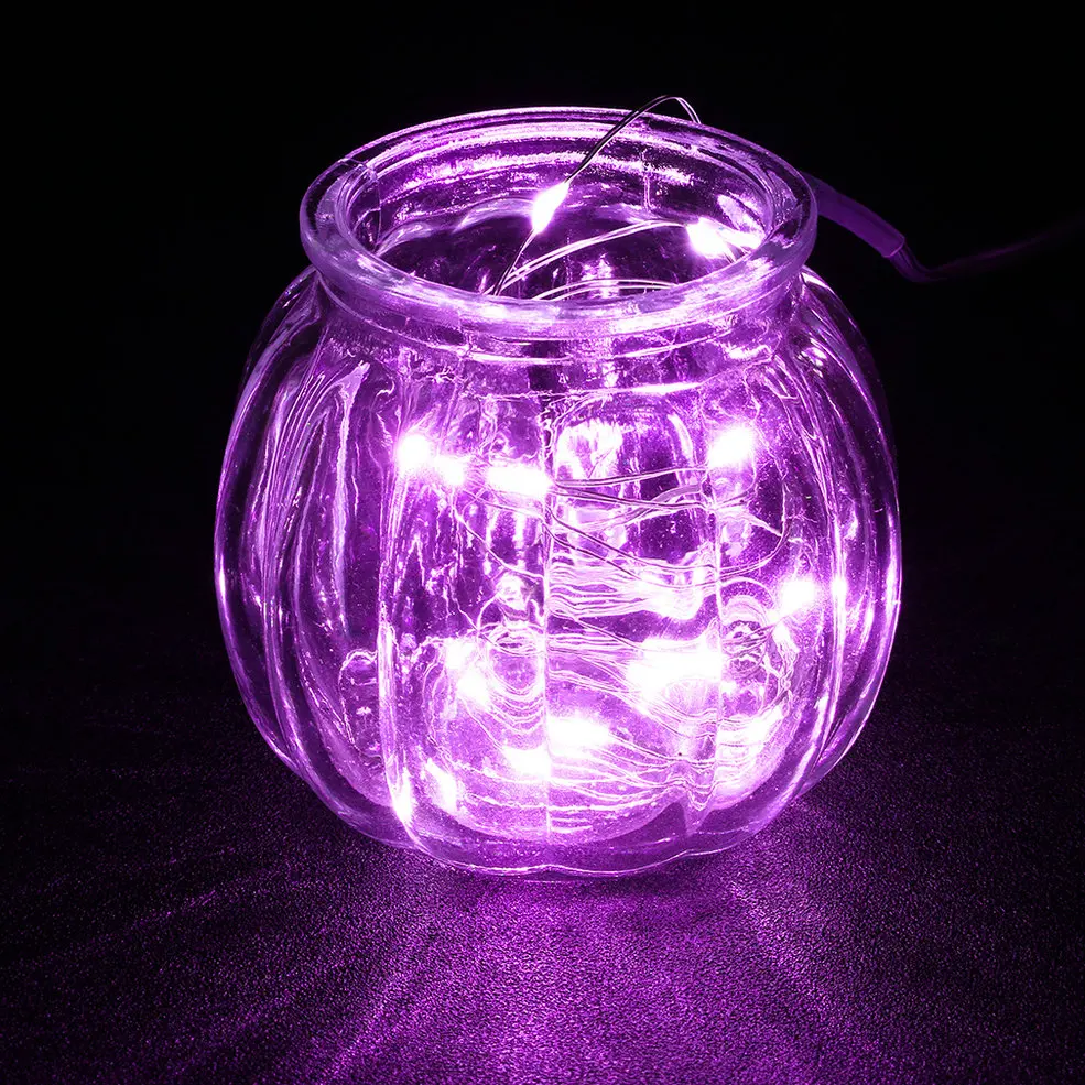 

10 PCS Solar Powered Purple light 10M 100LED Copper Wire Outdoor String Fairy Light