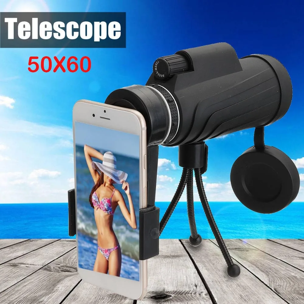 50X60 HD зум-объектив водонепроницаемый Монокуляр телескоп зум-объектив для смартфона телефон Камера Лен для наружного охоты птица