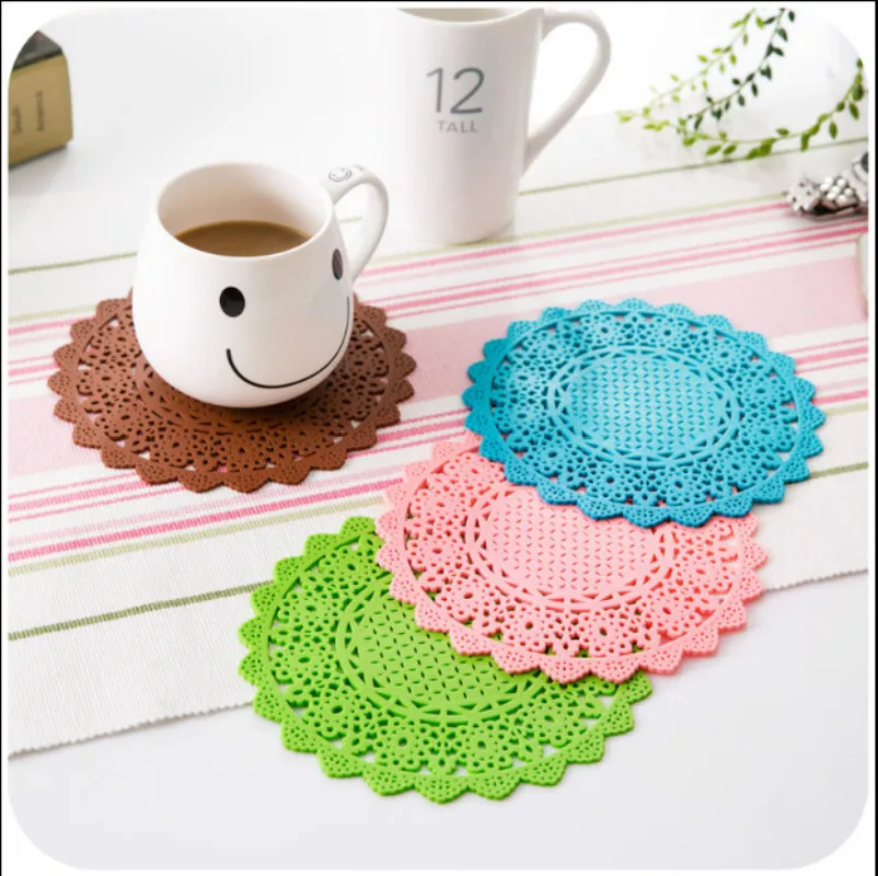 5 قطعة/الوحدة الإبداعية lacework سيليكون الجدول الحصير المنزل ديكور للطاولات تحديد الموقع أدوات المائدة الوقايات