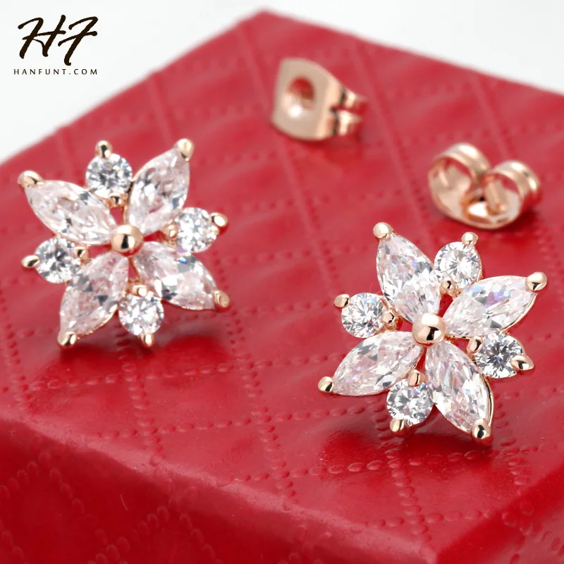 

Top Quality Crystal Snowflake Stud Earring Sliver Color Jewelry Austrian Crystal HotSale E624 E616