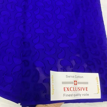 

Dubai 100% Cotton African Swiss Lace Fabric 2019 High Quality Swiss Voile Lace In Switzerland French For Women/Men Dress Blue