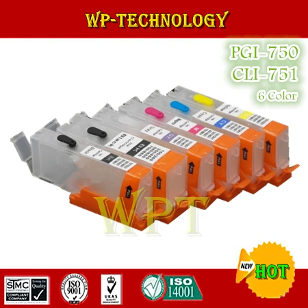 6 Color Empty Refill cartridge suit for PGI750 CLI751 Canon IP7270 MG6370 MG5470 MX727 MX927 MG5570 MG6470 MG7170 | Компьютеры и офис