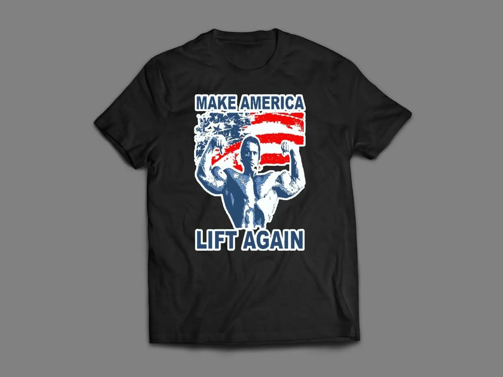 Модная футболка с принтом Арнольда Шварценеггера ** Make America Lift Again Weights * множество