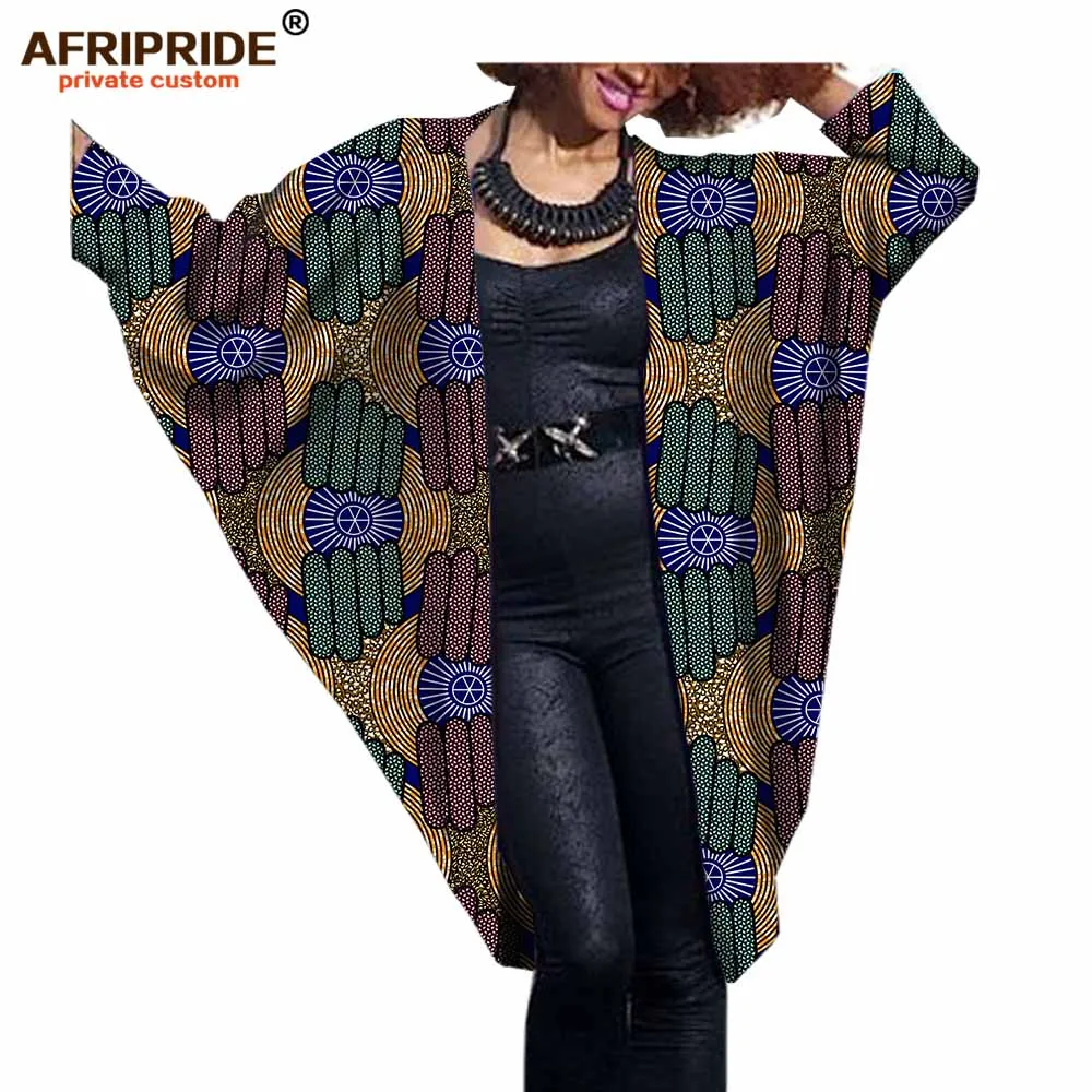 Модное Африканское Женское пальто летучая мышь AFRIPRIDE Частный заказ осень повседневное женское пальто супер батик хлопок плюс sizeA722416 - Цвет: 481