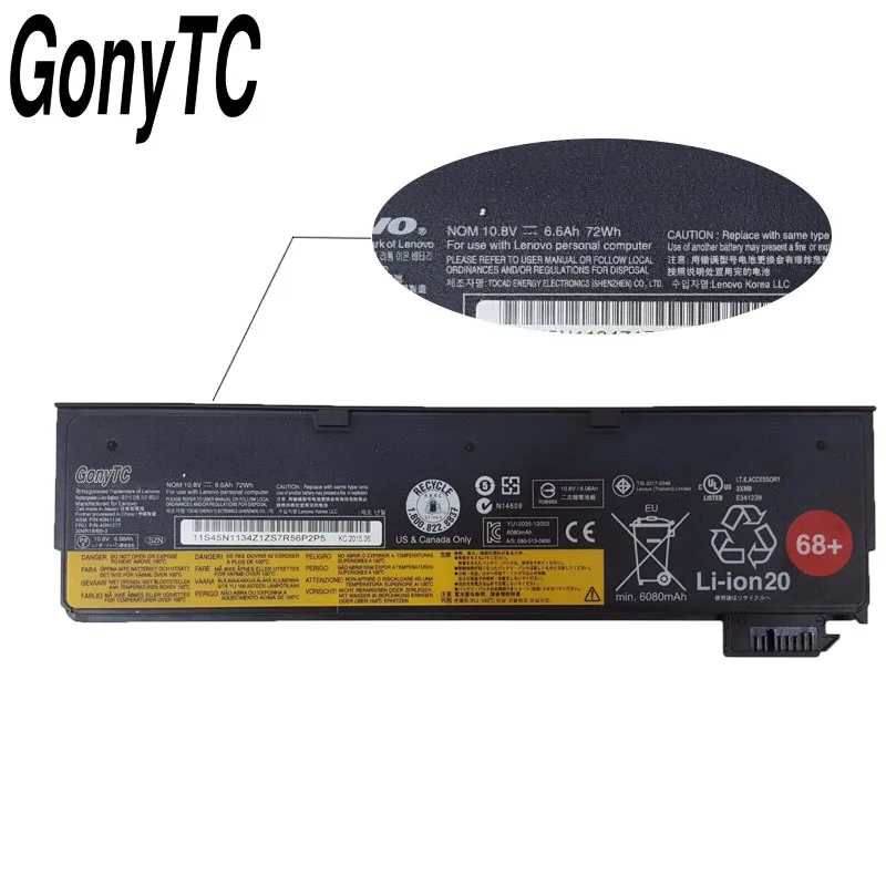Gonytc 10 8 V/11 22 v 72wh X240 новый оригинальный Батарея для lenovo ThinkPad T440S T440 S440 S540 45N1125 45n1134