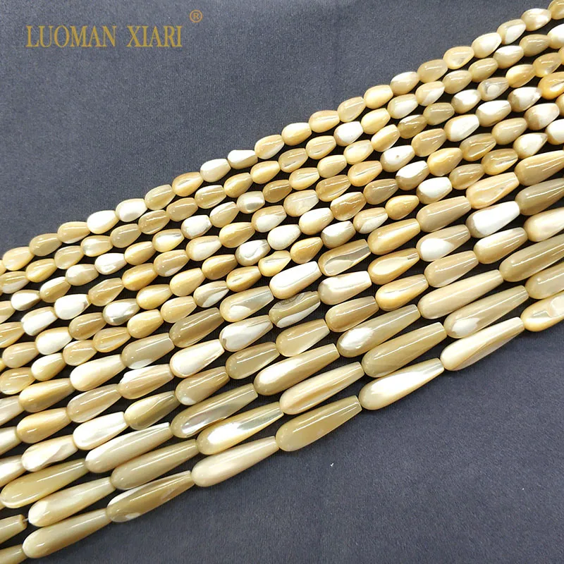 

Shape Trochus Natural Water-drop Top Shell Stone White Beige Beads For Jewelry Making DIY Bracelet Necklace 4*7/5*8/6*12/6*20 mm