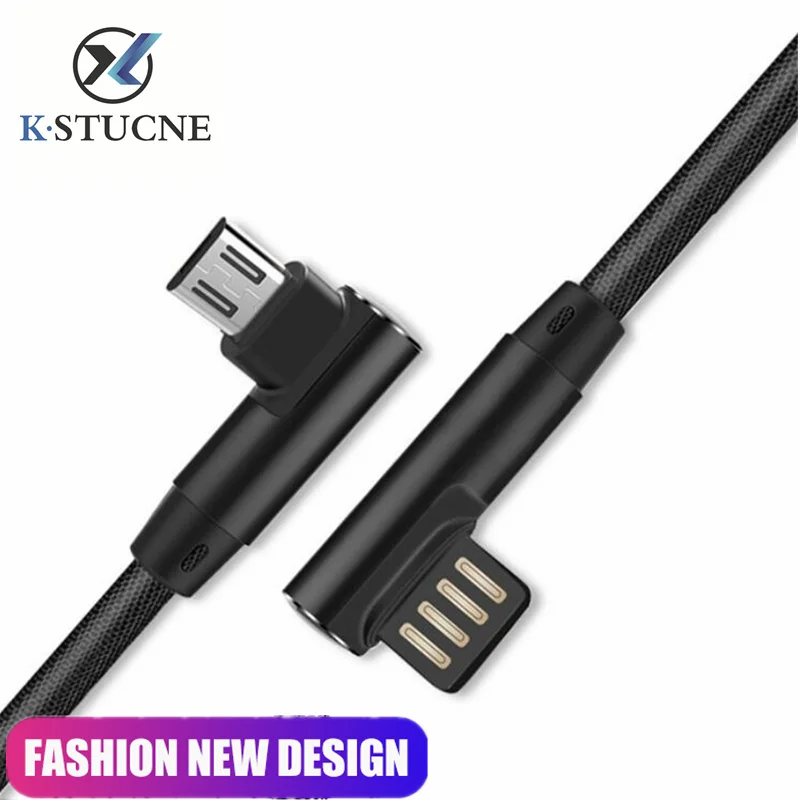 

USB Cable 90 Degree Elbow Fast Charging Microusb Data Charger Cord For Samsung Xiaomi Oneplus Huawei Android Mobilie Phone Cable