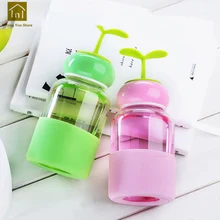 Прочный питьевой двойной Слои Стекло чашки Цветной милый прозрачный Стекло Крышка для чашек калис Стекло ware бутылок Стекло товары LKE113