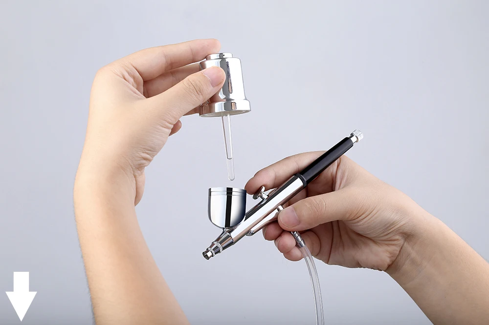 Reabastecimento da Pele Kit de Maquiagem com Compressor Chegada Mais Recente Airbrush 0.3mm Aerográfico Rosto Ferramenta ue - Eua Reino Unido au Plug Padrão Pro 6 com compressor pro 0.3mm aerográfico rosto reabastecimento