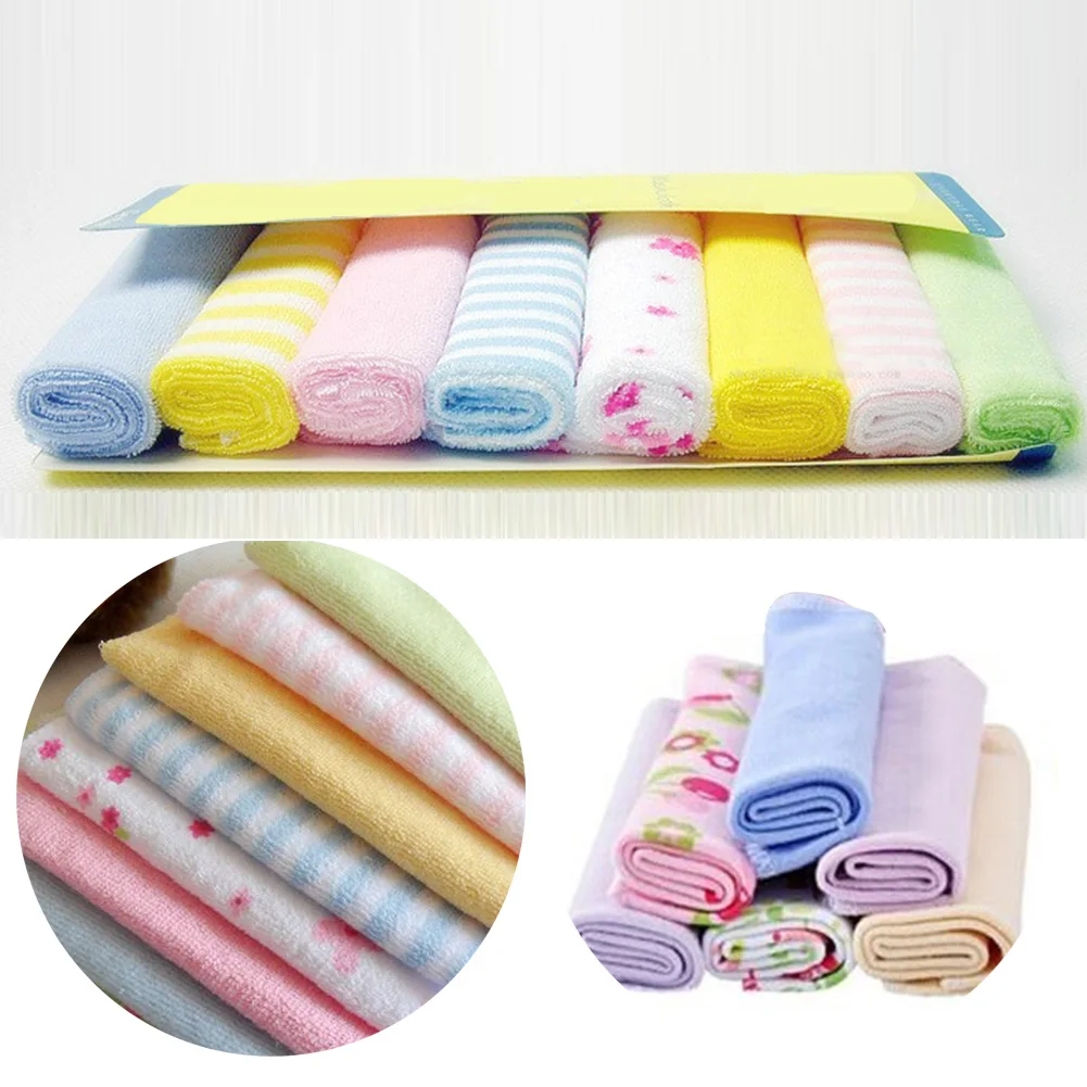 

8pcs/lot Cute Baby Small Square Soft Towel Handkerchief Infant Kid Feeding Bathing Face Washing Towel Newborn Washing Towel #20