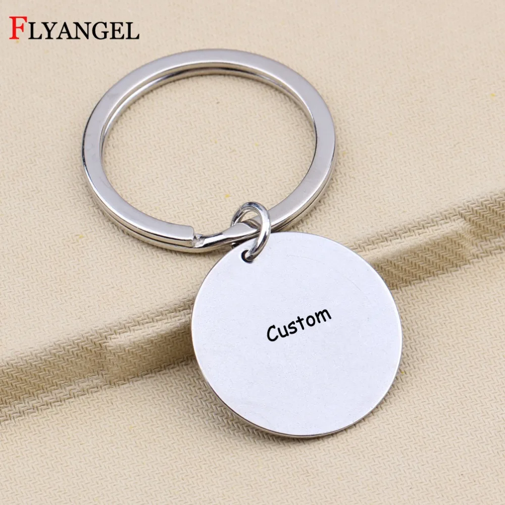 Stainless Steel Custom Keychain Engraved Letters Text Personalized Keyring Men Stainless Steel Custom Keychain Engraved Letters Text Personalized Keyring Men