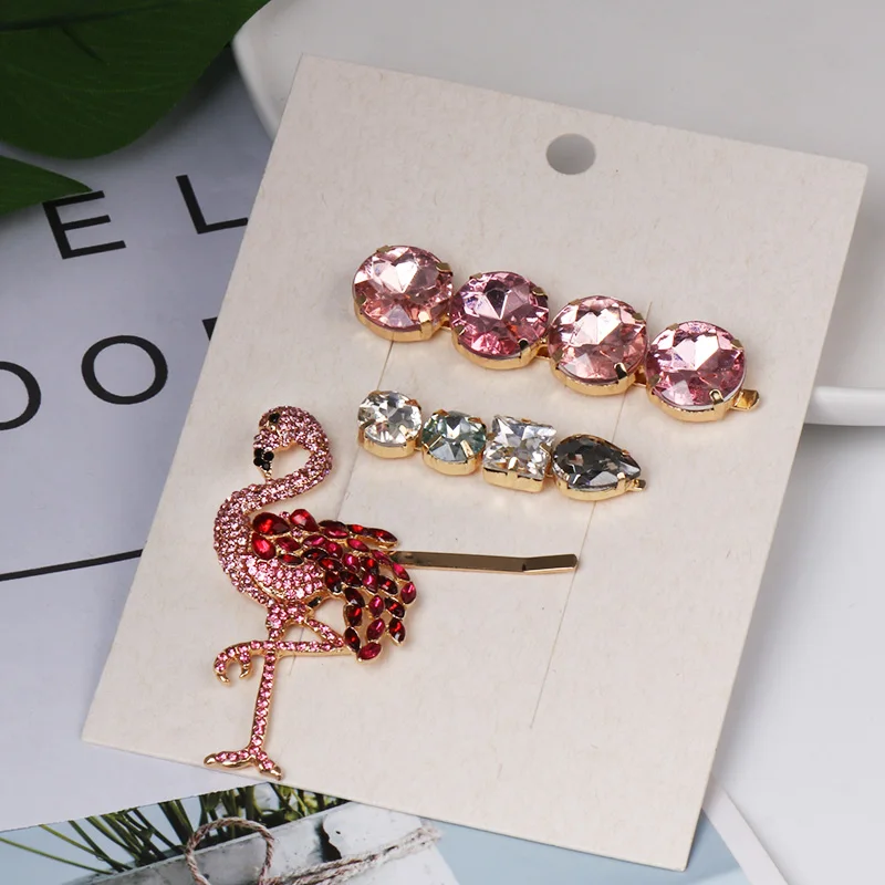 3 шт./компл. ZA новые заколки для волос с животными птицами для женщин девочек розовые хрустальные заколки для Бобби для маленьких свадебных вечеринок аксессуары для волос ювелирные изделия