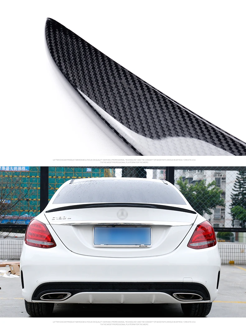 

Fit for Mercedes-Benz C200L C E CLA C180L E260L 2015 2016 CLA carbon fiber rear spoiler rear wing
