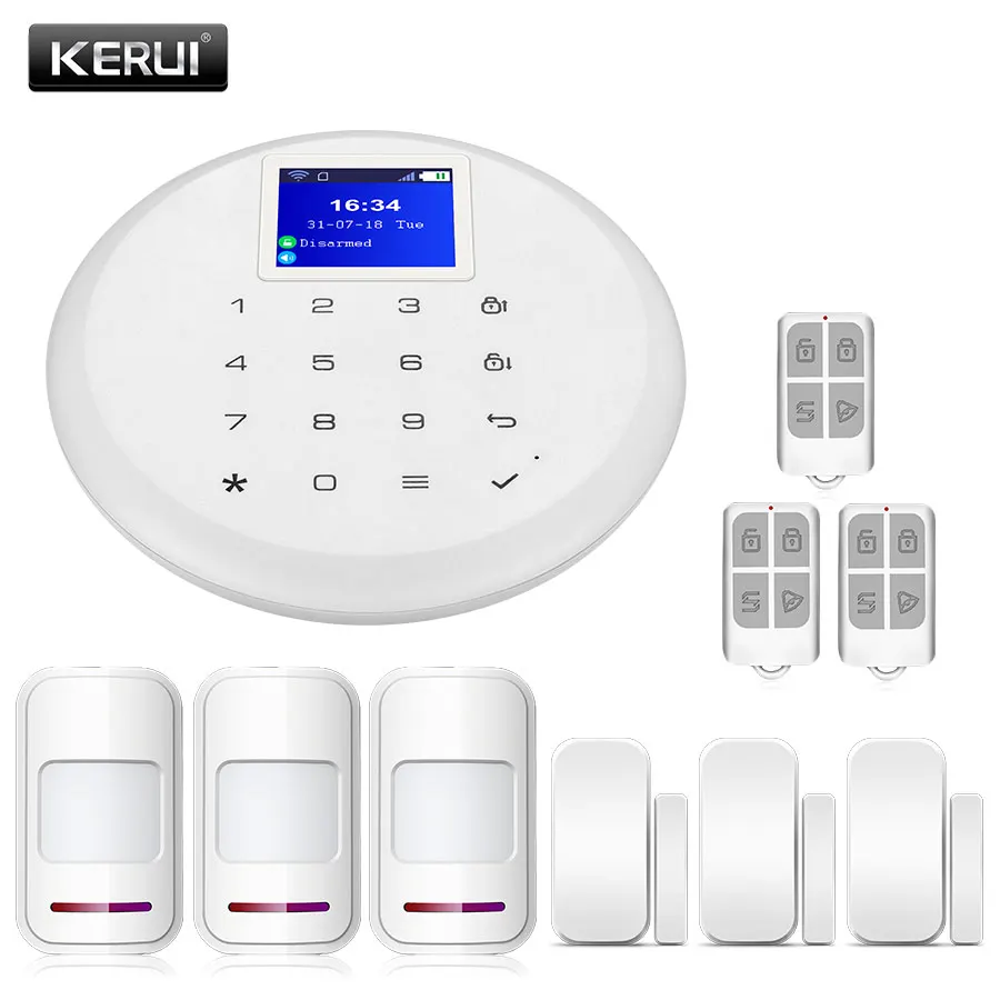 KERUI 1.7 дюймовый TFT цветной экран G17 Android IOS приложение управление домашняя система